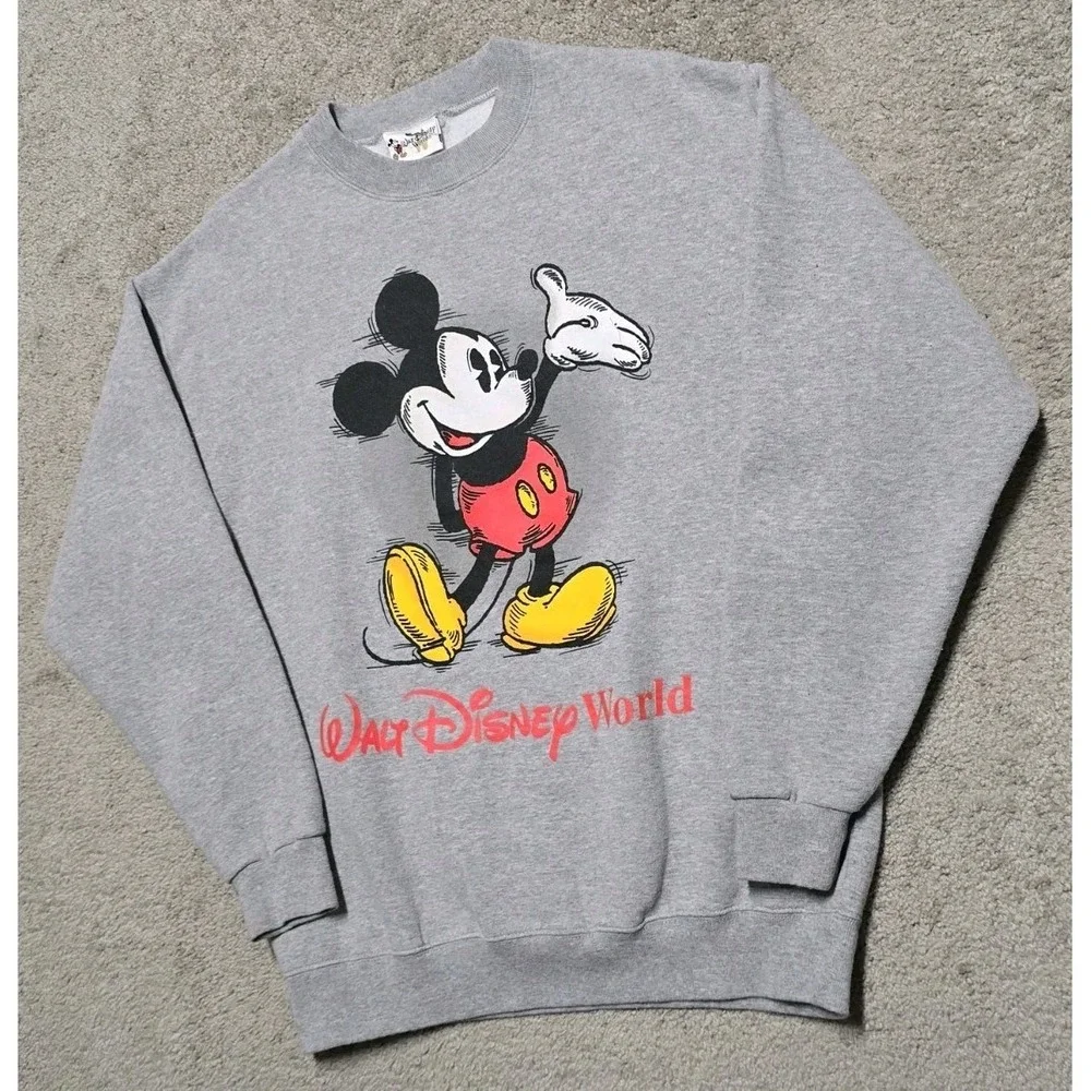 Vintage‎ Walt Disney World Mickey Mouse Crew Neck Sweatshirt Mens Large 90s